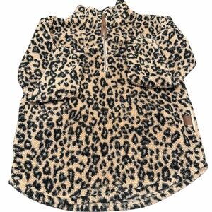 Maurices Lodge Leopard Quarter Zip Sherpa Pullover Medium